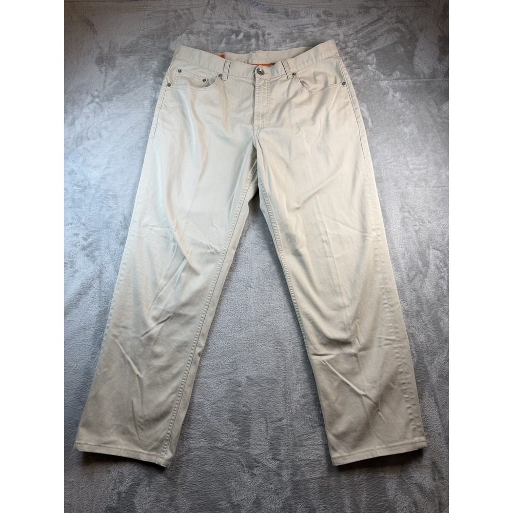 Faconnable Pants Mens Size 38X31 Model f40 Khaki Chino Beige Straight Fit